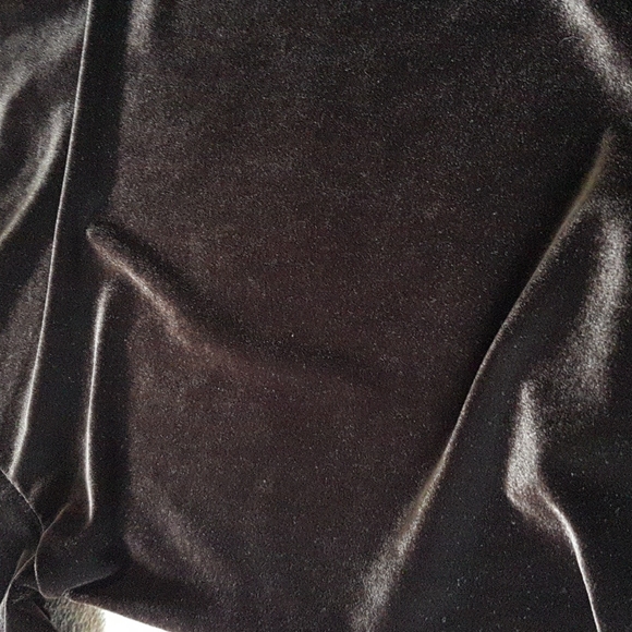 Studio London Brown Velvet Mock Neck T-shirt - Picture 3 of 5